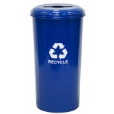 WITT Recycled Steel Recycling Receptacle w/ Combo Lid - 20 gallon, Blue